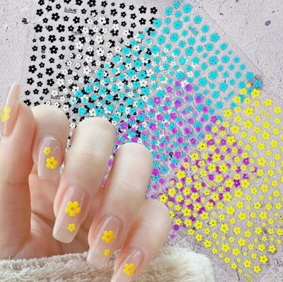 5 Blatt 3D Blumen Floral Nail Art Sticker Aufkleber Nagelschmuck, selbstklebend