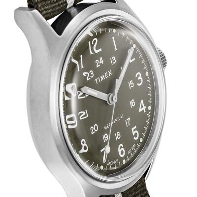 Timex MK1 Mechanical 36 mm Silver Stainless Steel Case with Green
