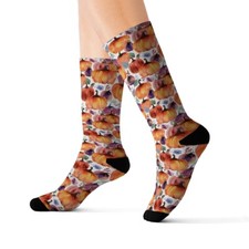Watercolor Pumpkin Halloween Socks