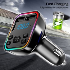 Bluetooth 5.0 BT Wireless FM Transmitter Adapter Hands Free 2USB PD Car Charger