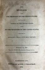 War of 1812 Dated Document Signed in Print by James Madison & James Monroe 