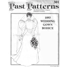Past Patterns 0301 - Early 1890s Wedding Gown Bodice Sewing bust sizes 32"-41"
