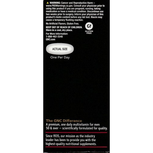 GNC Mega Men Essentials 50 Plus One Daily Multi, 60 Caplets - Picture 4 of 5