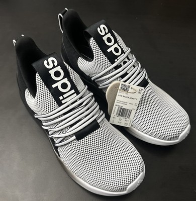 adidas Men s Lite Racer Adapt 7.0 Sneaker Shoes, White/Black/White, Size 9