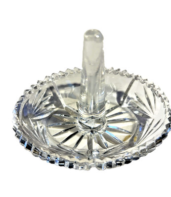 Ring Holder  Galway  Irish Crystal  Oval Etched Elegant  classic design NWT