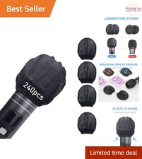 240 Pcs Disposable Non-Woven Microphone Covers Individual Wrap for Sanitary Use