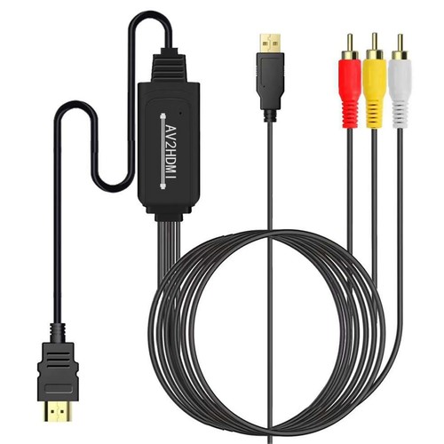 Cinch AV zu HDMI Konverter Adapter Kabel Composite HDMI 1080P NTSC PAL USB Strom - Bild 2 von 12