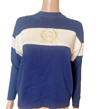 ST. JOHN Sportswear Vintage Knit Pullover Crest Sweater Petite