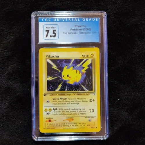 Pikachu 70/111 Neo Genesis 1st Edition CGC 7.5 Graded 2000 50 HP Pokémon TCG