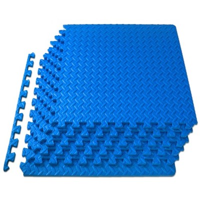 Exercise Puzzle Mat EVA Interlocking Foam Floor Tiles 24 SQ FT Blue ProsourceFit