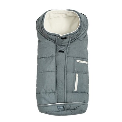 LITTLE ONE Winterfußsack Juna Kinderwagen Fußsack Thermo Hellgrau Weiß Universal