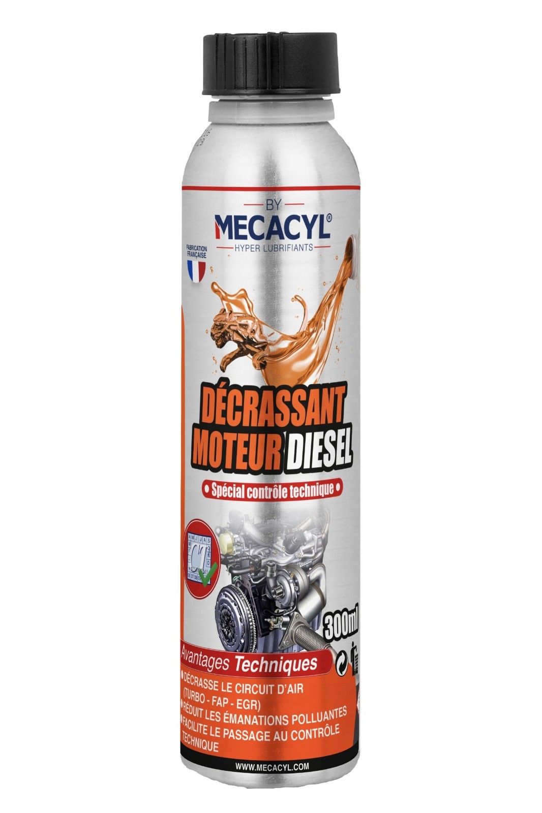 MECACYL décrassant diesel pour réussir le contrôle technique anti-pollution 300ml