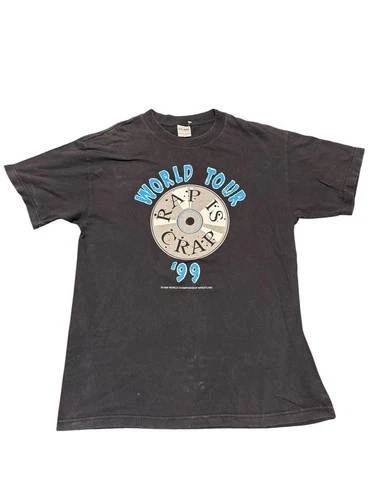 Vgt WCW Rap Is Crap T Shirt L Curt Hennig West Texas Re 1990s vintage concert t-shirt, vintage, single stitch, B+ condition