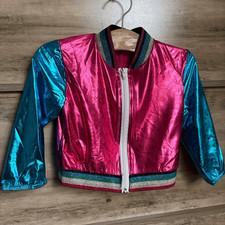 Weissman 11818 Pink Blue Metallic Zipper Jacket Jazz Hip Hop Acro Dance Recital