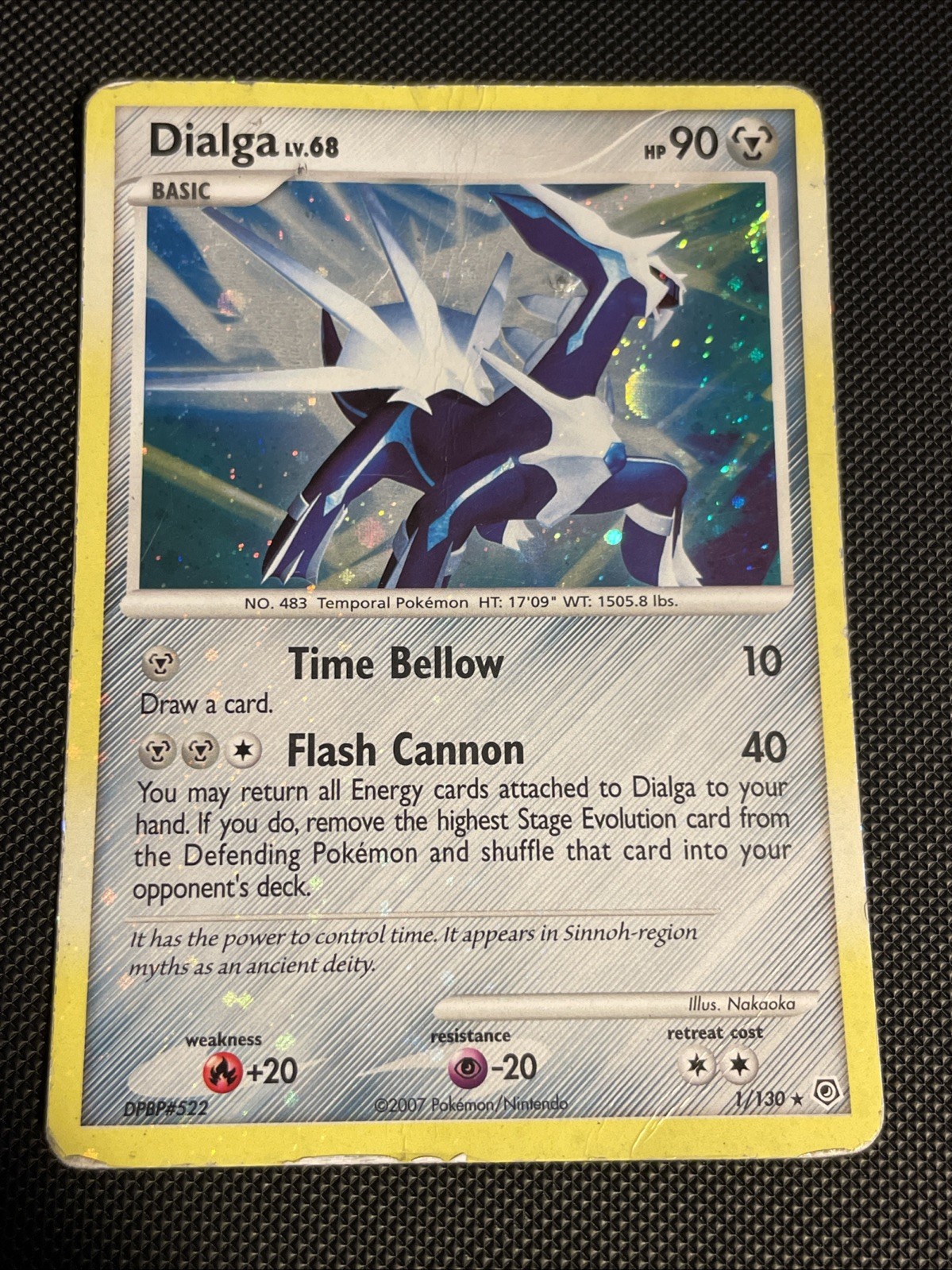 Pokemon Dialga Holo Rare Diamond and Pearl 1/130 HP Holo