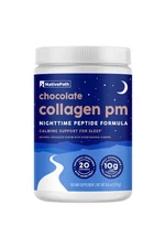 NativePath Collagen PM Chocolate with Magnesium & Melatonin, GABA, 20 Servings
