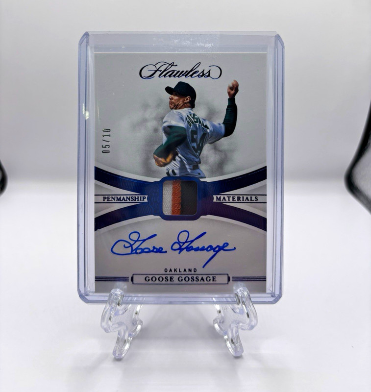 2020 Panini Flawless Goose Gossage Penmanship Materials Sapphire Patch Auto #/10