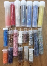 Craft Bead Lot In Containers, Lot Of 20, Jewelry Craft Decoration Various Mix