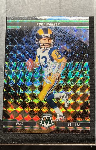 2025 Panini Mosaic - Touchdown Masters Kurt Warner #19 Green Mosaic Prizm
