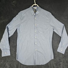 J. Crew Secret Wash Classic Light Blue Polka Dot Button Down Shirt Men Size S