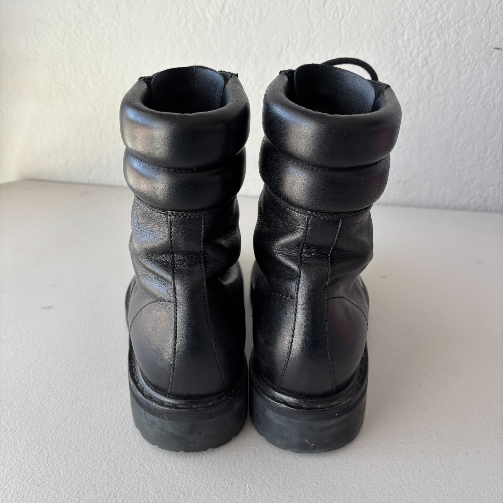 Stivali Saint Laurent Paris Trekker 25 esercito combattimento pelle Hedi Slimane 42 1 2