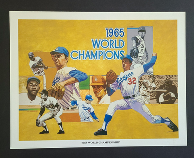 Los Angeles Dodgers 1965 World Champions Unsigned Union 76 8.5x11