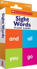 Flash Cards: Sight Words 3.25 X 1 X 6.25 Inches Age 3 4 5 6 7 8 Cards 54 English