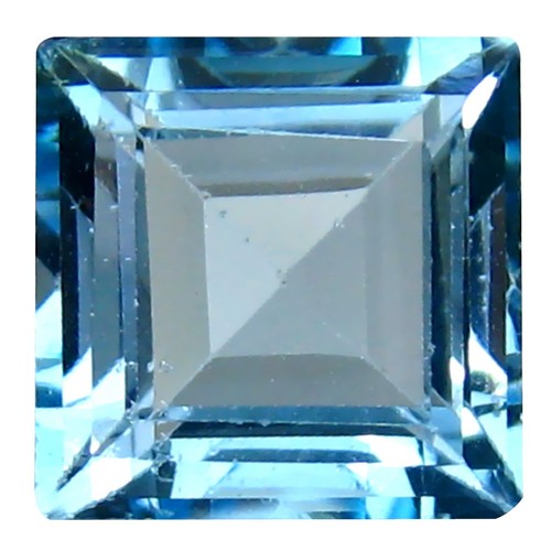 5.86 ct Very good Princess Cut (10 x 10 mm) Brazil Blue Topaz Natural Gemstone