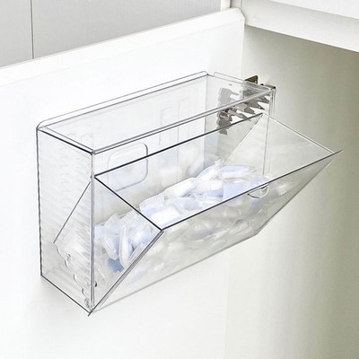 Clear Dishwasher Detergent Pod Holder for Kitchen Cabinet, Plastic Under Sink...