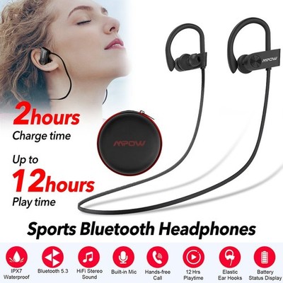 Mpow Sport Run BT5.3 Kopfhörer Bluetooth In-Ear Headset mit Mikrofon Wasserdicht