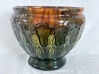 Vintage Large Majolica Brush McCoy Art Pottery Bell Flower Motif Jardiniere