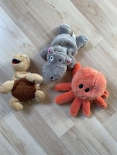 3 Niedliche Badetiere Stoff, Schildkröte, Nilpferd, Krake!
