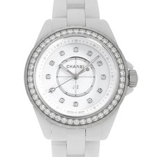 CHANEL J12 White Ceramic Diamond H6418 second hand Women