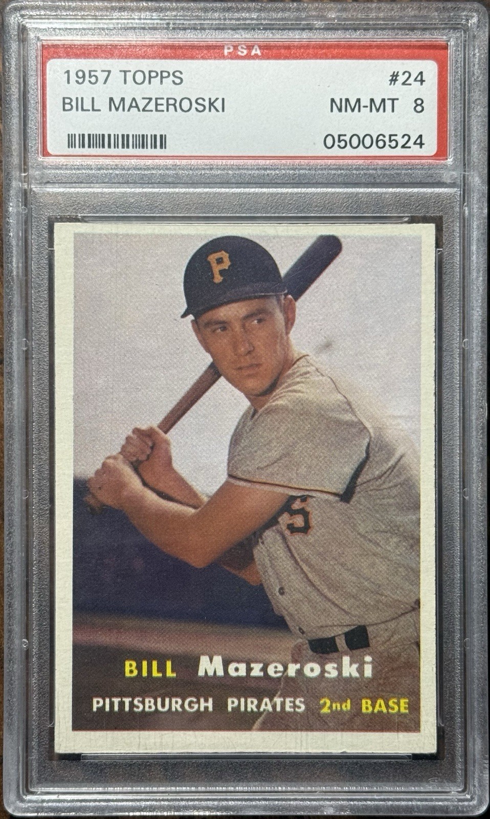1957 Topps 24 Bill Mazeroski PSA 8 ROOKIE