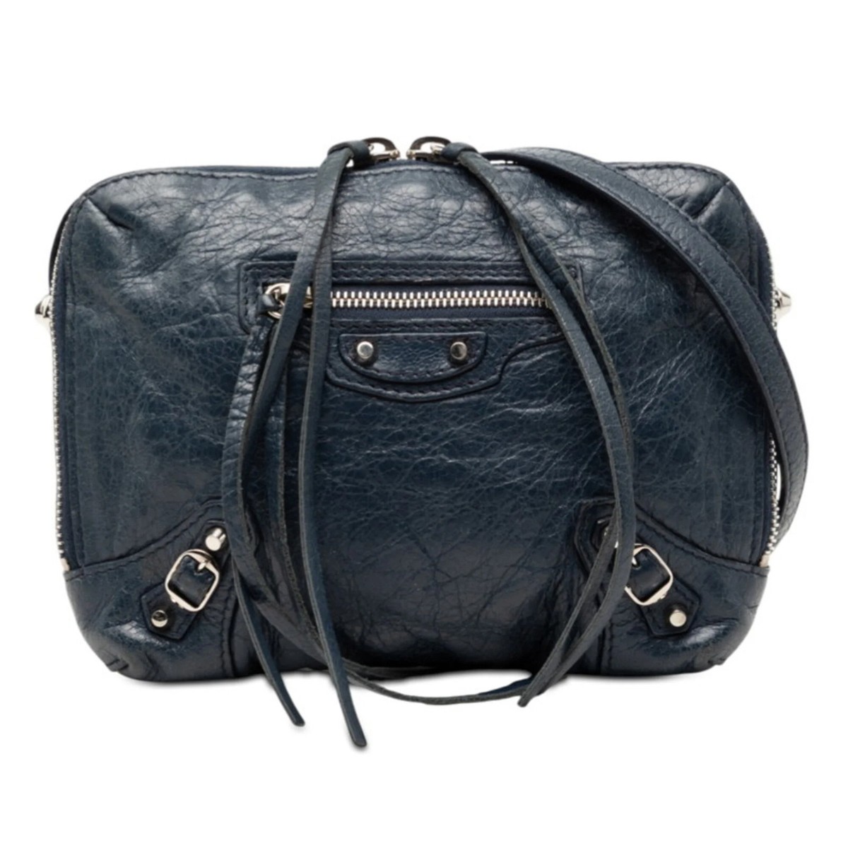 BALENCIAGA バレンシアガ クラシック レポーター XS ショルダーバッグ セミショルダー 斜め掛け レザー グレー 488795 BALENCIAGA - BALENCIAGA バレンシアガ クラシック レポーター XS