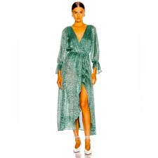 Cult Gaia Sea green Oona Wrap midi dress S