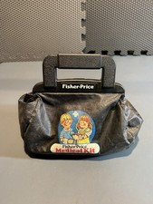 Vintage Fisher Price Medical Black Bag Set Doctor Play Learning Set 1987 Toys