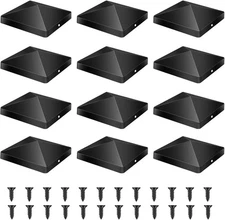 4x4 Inch Post Caps Wood Fence Resin Black Deck 12Pcs, 