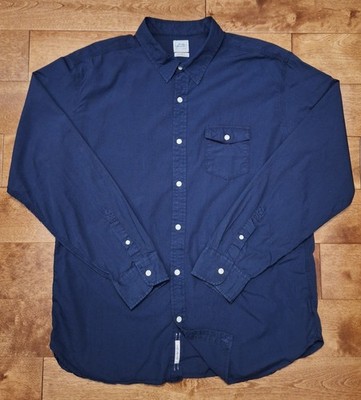 Lucky Brand Men's Blue Long Sleeve Button-Up XL Casual Classic Fit Preppy Pocket