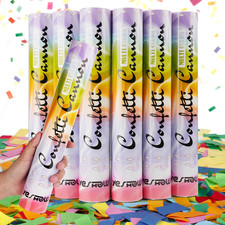 Confetti Cannon Party Poppers Biodegradable Shooters 6 Pack Yeshow Multicolor