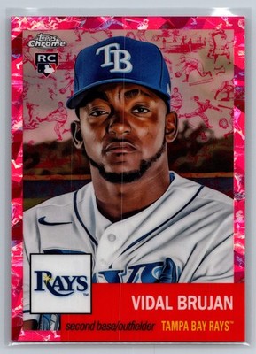 2022 Topps Chrome Platinum Toile Cream Fuschia Atomic /100 RC #32 Vidal Brujan