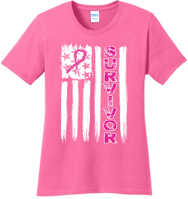Pink Breast Cancer Survivor Shirts Ladies Womens Tee Pink Ribbon Awareness Gifts