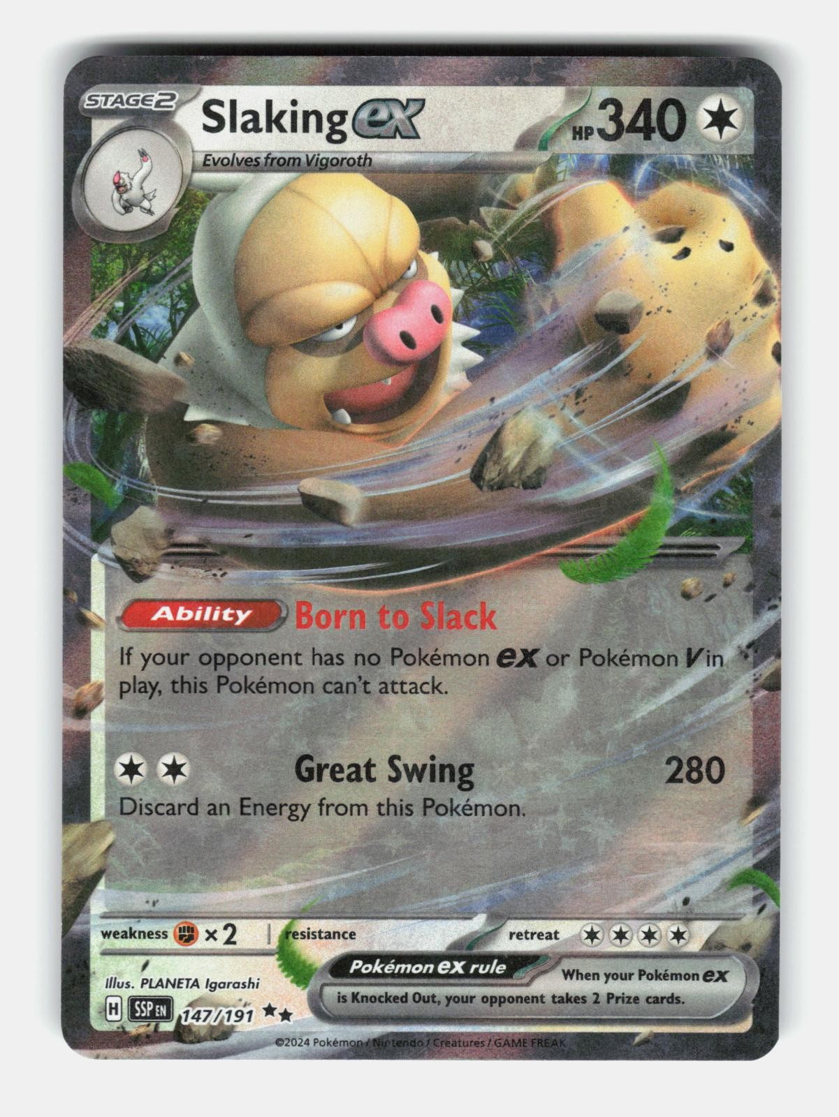Slaking ex 147/191 Double Rare Surging Sparks Pokemon Holo Near Mint