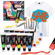 HUAL Fabric Paint Set for Clothes 12 Vibrant Colors Black Box (Regular)