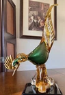 Vintage 16.5” Hand-Blown Murano Art Glass Pheasant - MCM - Handcrafted In Italy