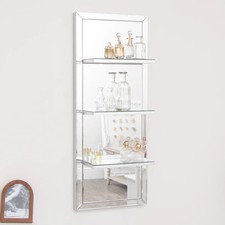 Mirrored Wall Mounted Shelving Unit shelf storage wall storage display bedroom