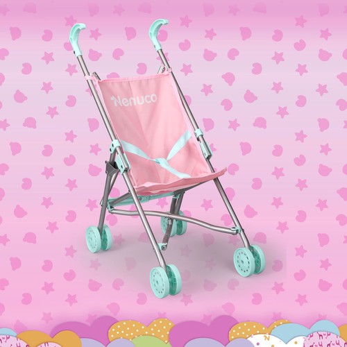 Nenuco - Passeggino Passeggino Giocattolo Rosa e Blu Metallizzato Pie - Foto 9 di 9