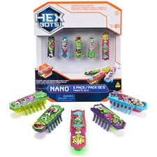 HEX BOTS Nano 5 Pack, 4 Mini Bots with Bonus Flash Bot, Sensory Toy for Kids ...