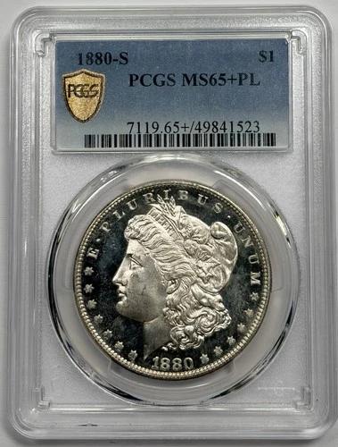 1880-S $1 MS65+PL - Morgan Silver Dollar - PCGS - Fantastic Mirrors and Frosted