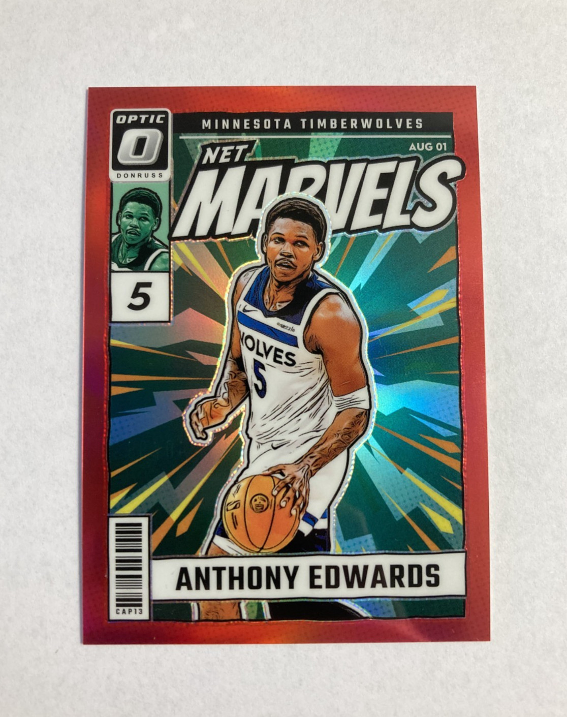 2024-25 Panini Donruss Optic Net Marvels Red Prizm /99 Anthony Edwards #3